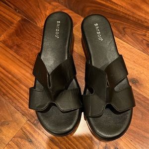 Black Bamboo platform sandals